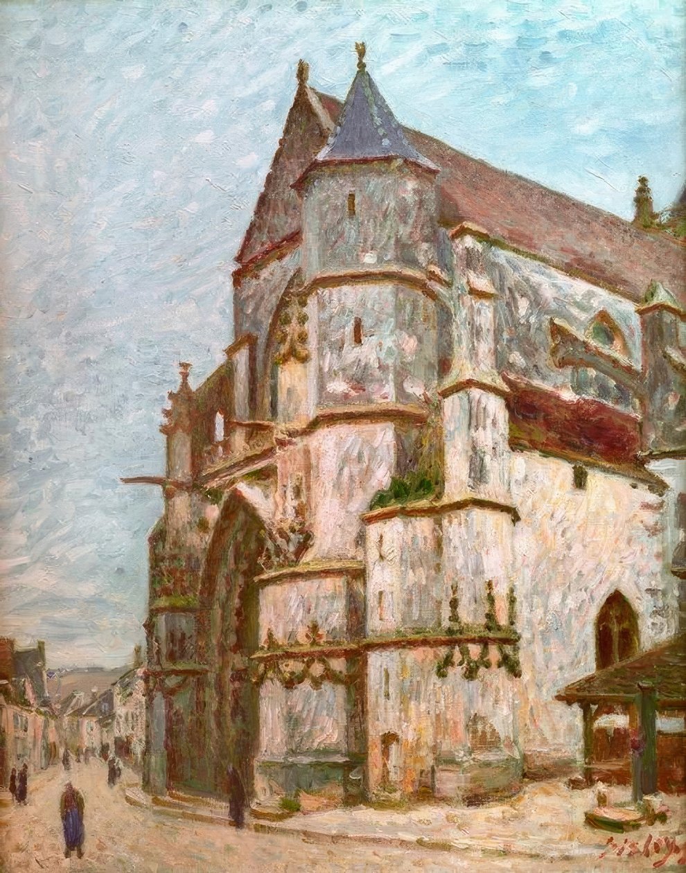 Igreja em Moret no inverno de Alfred Sisley