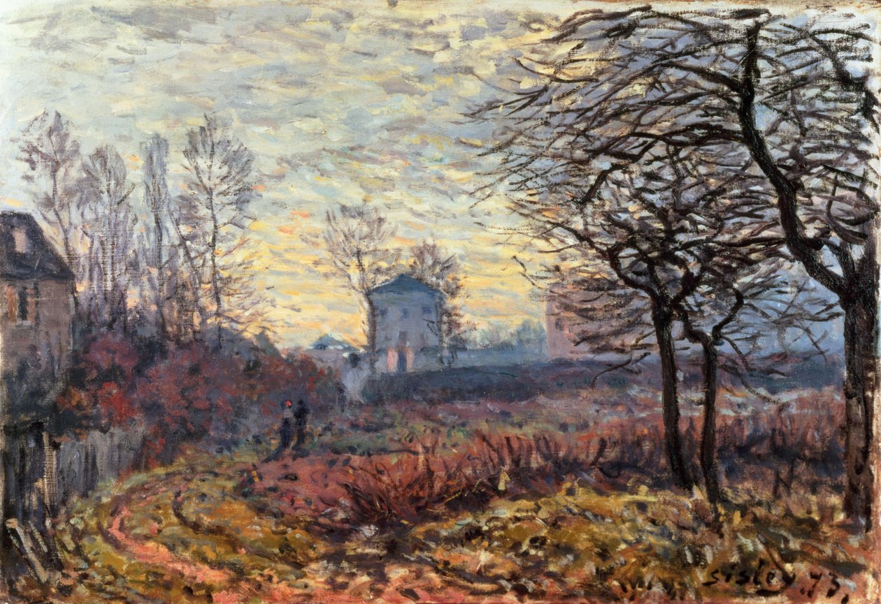 Paisagem perto de Louveciennes, 1873 de Alfred Sisley