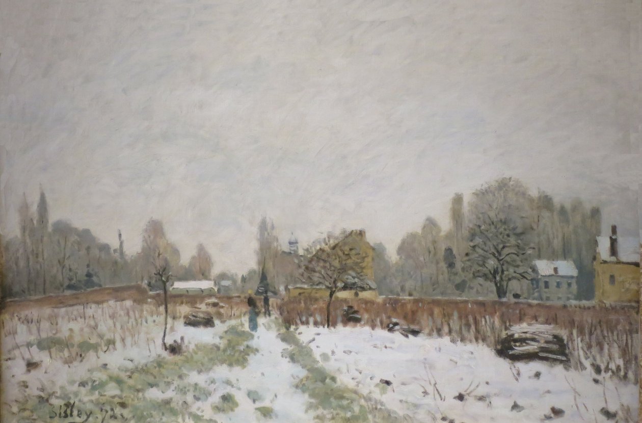 Louveciennes na neve de Alfred Sisley