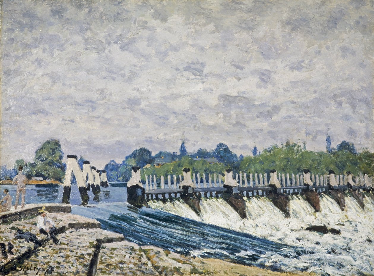 Molesey Weir, Hampton Court de Alfred Sisley