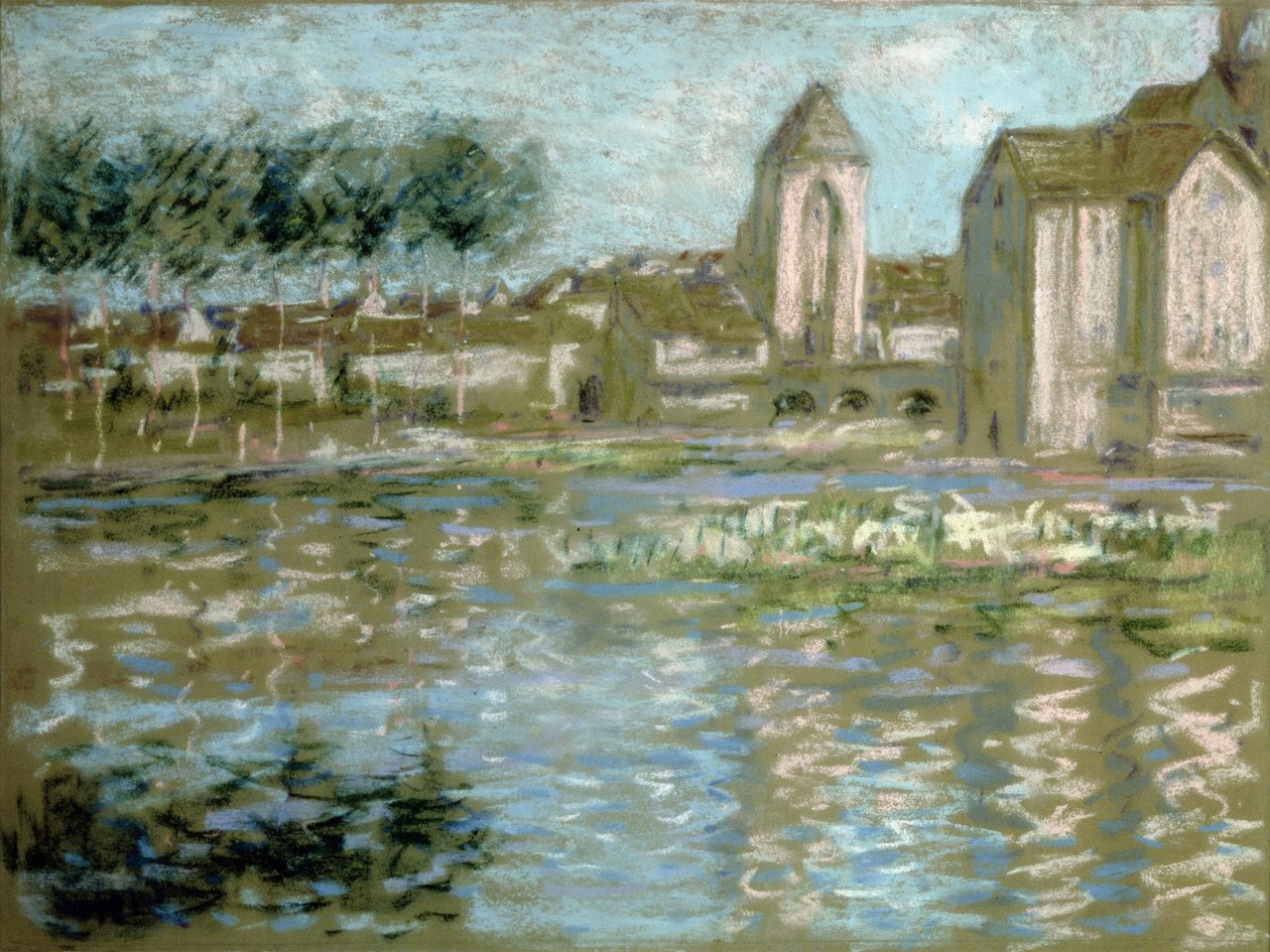 Moret-sur-Loing, c.1890 (pastel) de Alfred Sisley