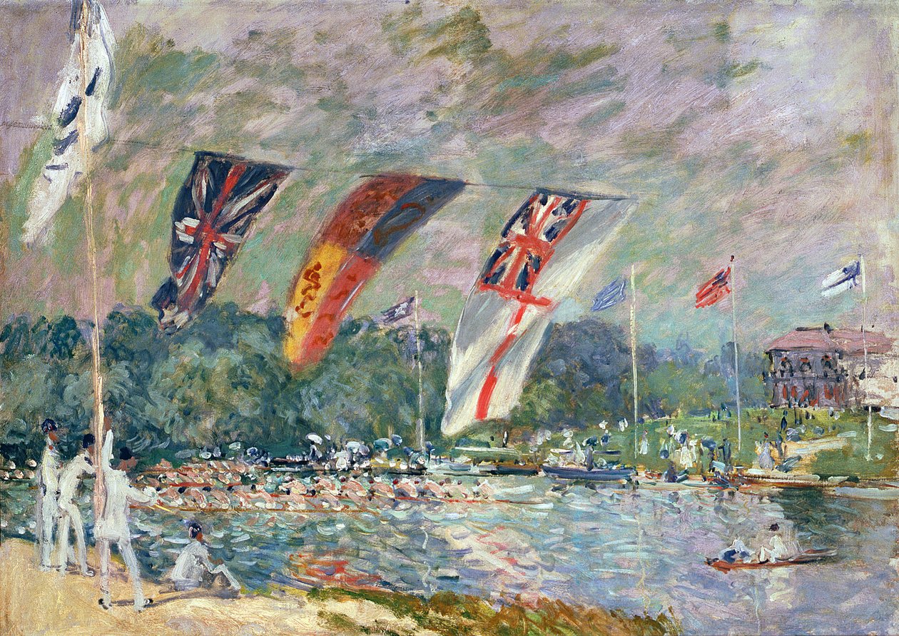 Regata em Molesey, 1874 (ver também 144130) de Alfred Sisley