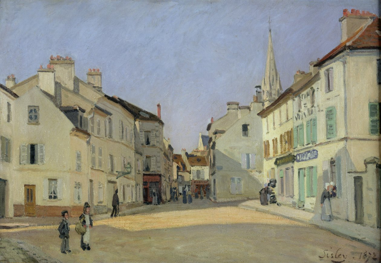 Rue de la Chaussee em Argenteuil, 1872 de Alfred Sisley