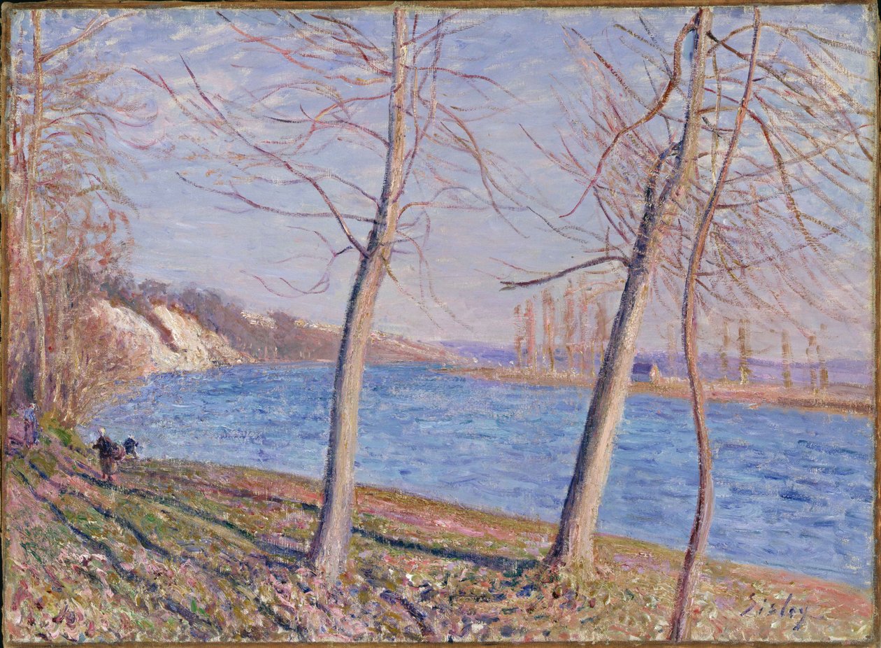 Os bancos do rio em Veneux, 1881 de Alfred Sisley