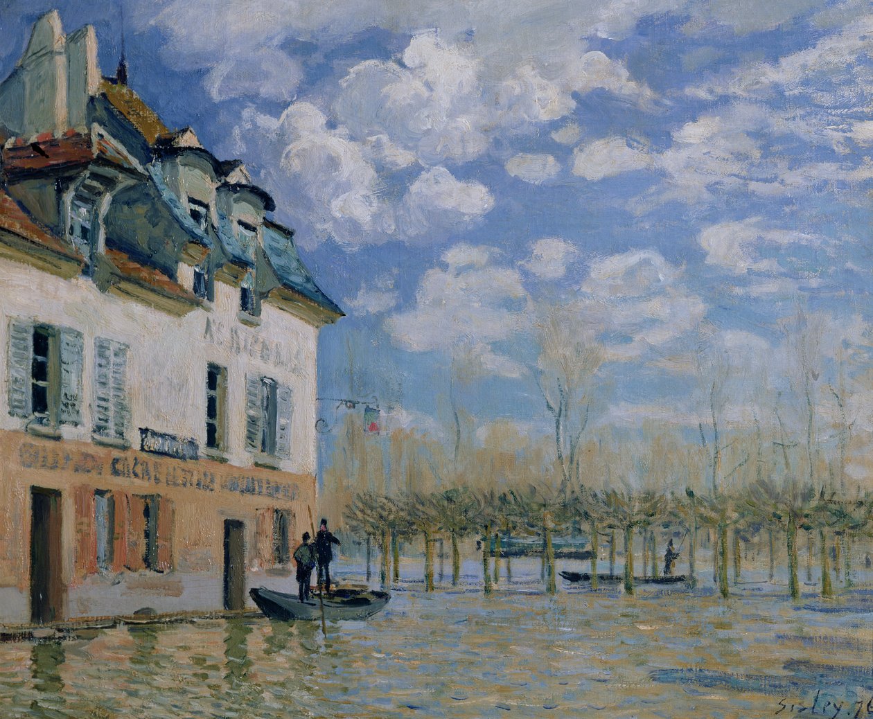 O barco no dilúvio, Port-Marly, 1876 de Alfred Sisley