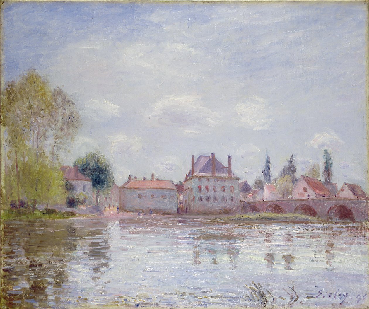 A ponte em Moret-sur-Loing, 1890 de Alfred Sisley
