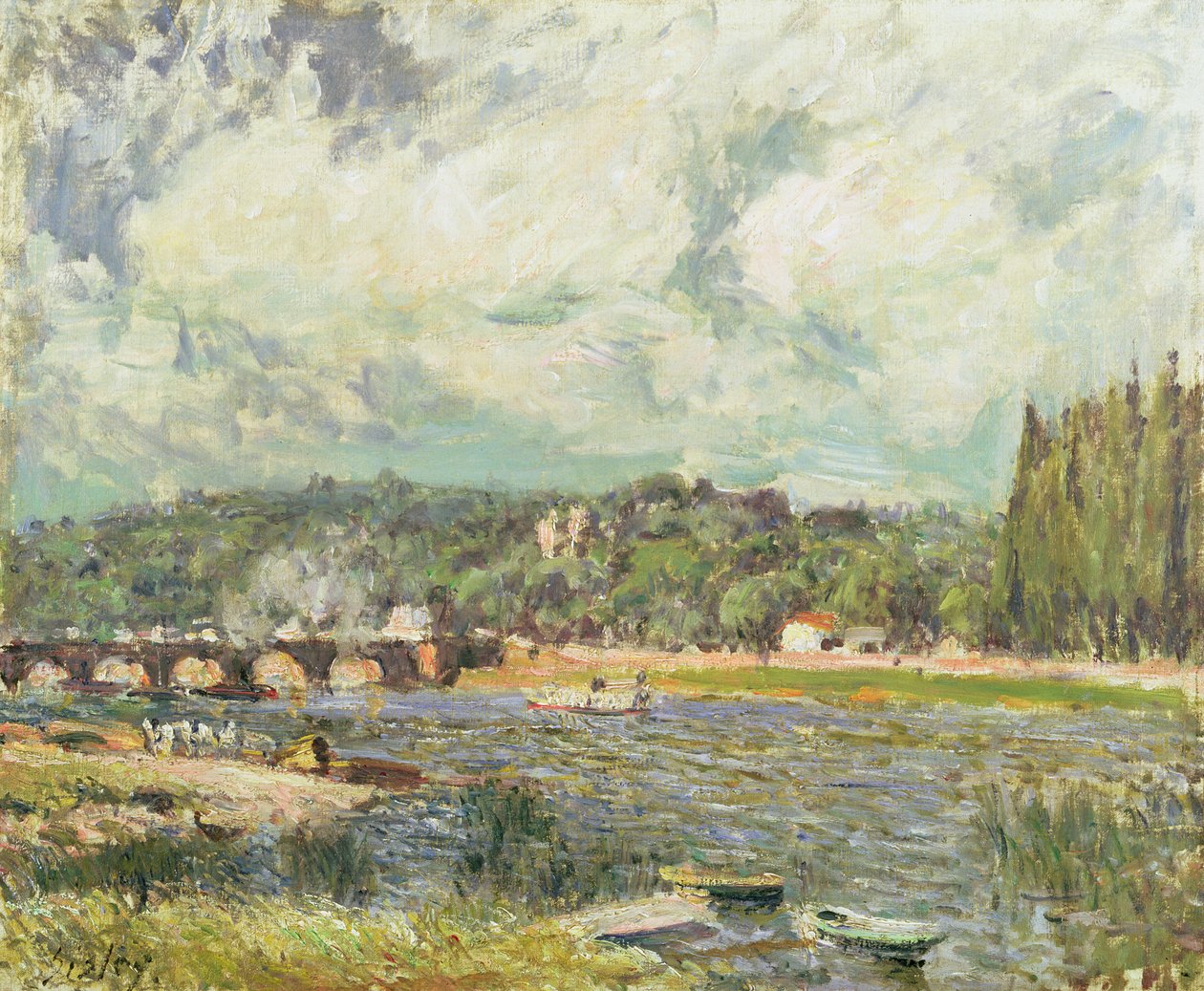 A ponte em Sevres, c.1877 de Alfred Sisley