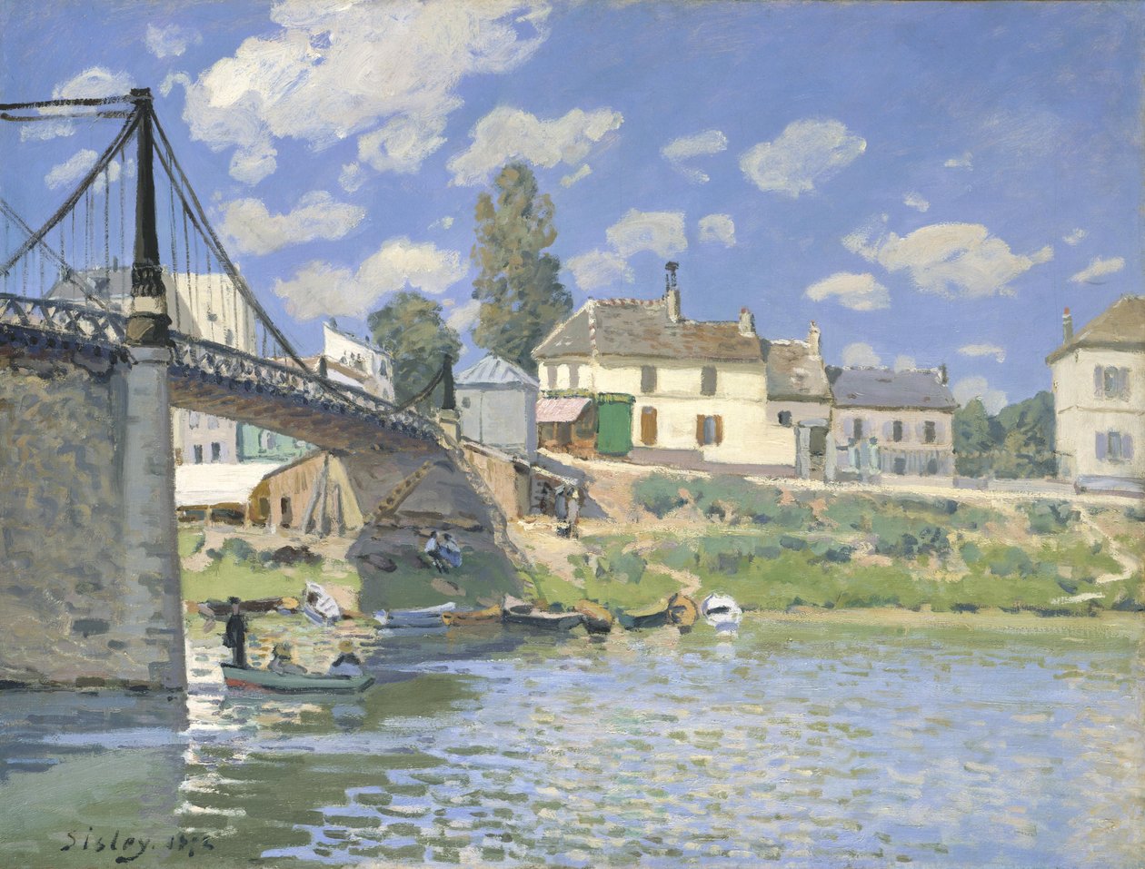 A ponte em Villeneuve-la-Garenne de Alfred Sisley