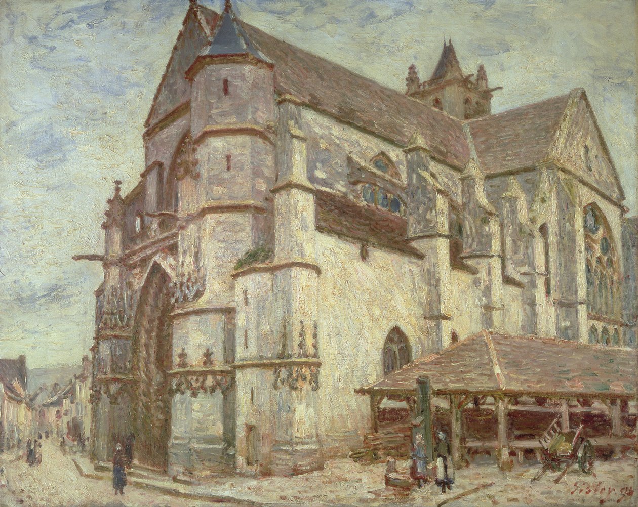 A Igreja em Moret, Frosty Weather, 1893 de Alfred Sisley