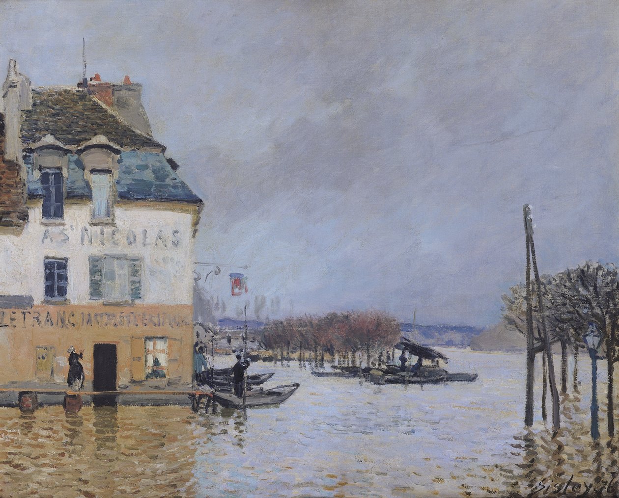 O Dilúvio em Port-Marly, 1876 de Alfred Sisley