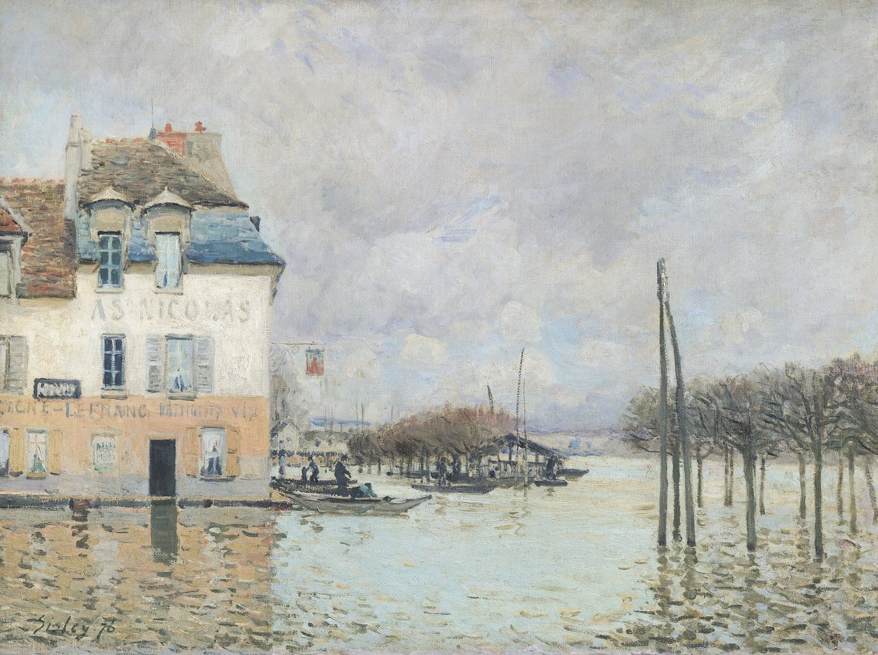 O Dilúvio em Port-Marly, 1876 de Alfred Sisley
