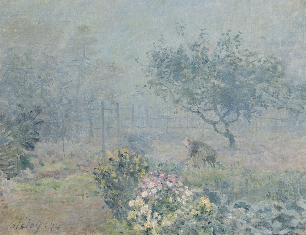 A névoa, vizinhos, 1874 de Alfred Sisley