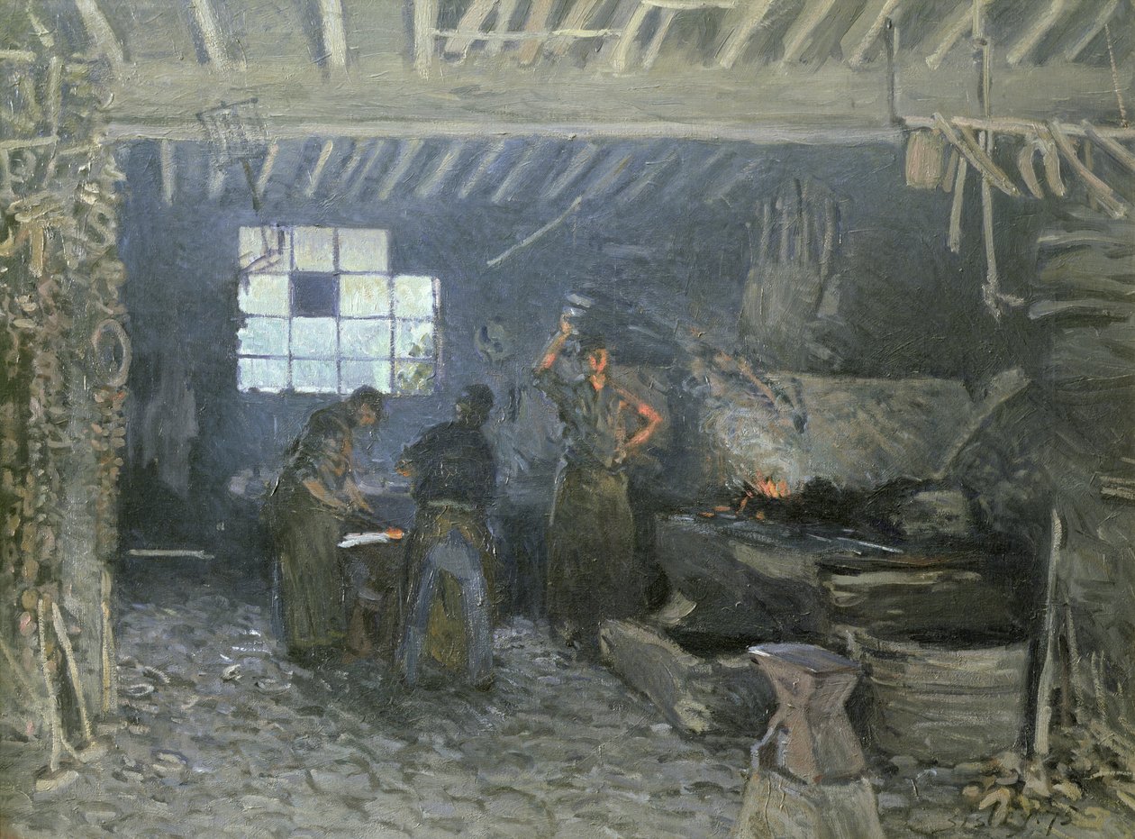 Forja em Marly-le-Roi, Yvelines, 1875 de Alfred Sisley