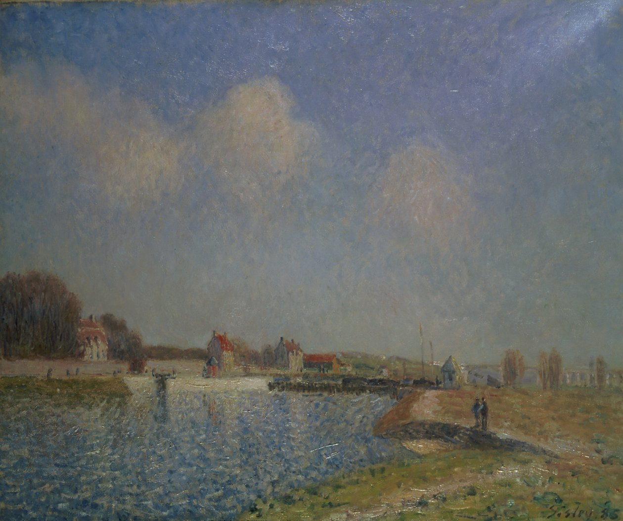 O Loing em Saint-Mammes, 1885 de Alfred Sisley