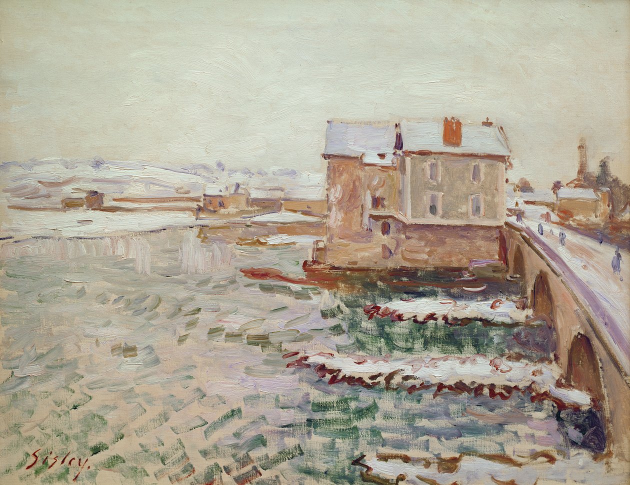 A Ponte Moret durante o inverno de 1889, depois de 1889 de Alfred Sisley