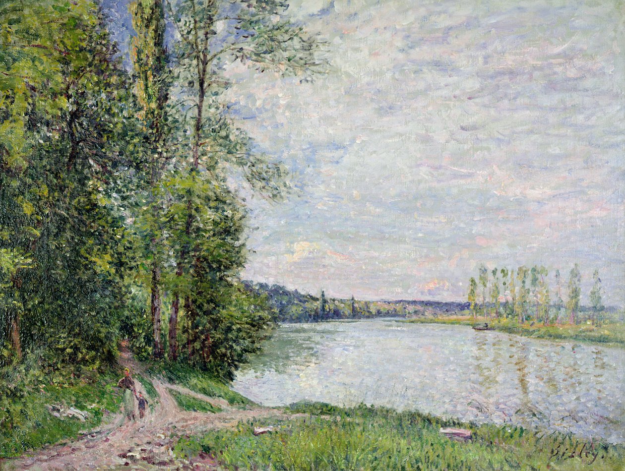 A Riverside Road de Veneux para Thomery, 1880 de Alfred Sisley