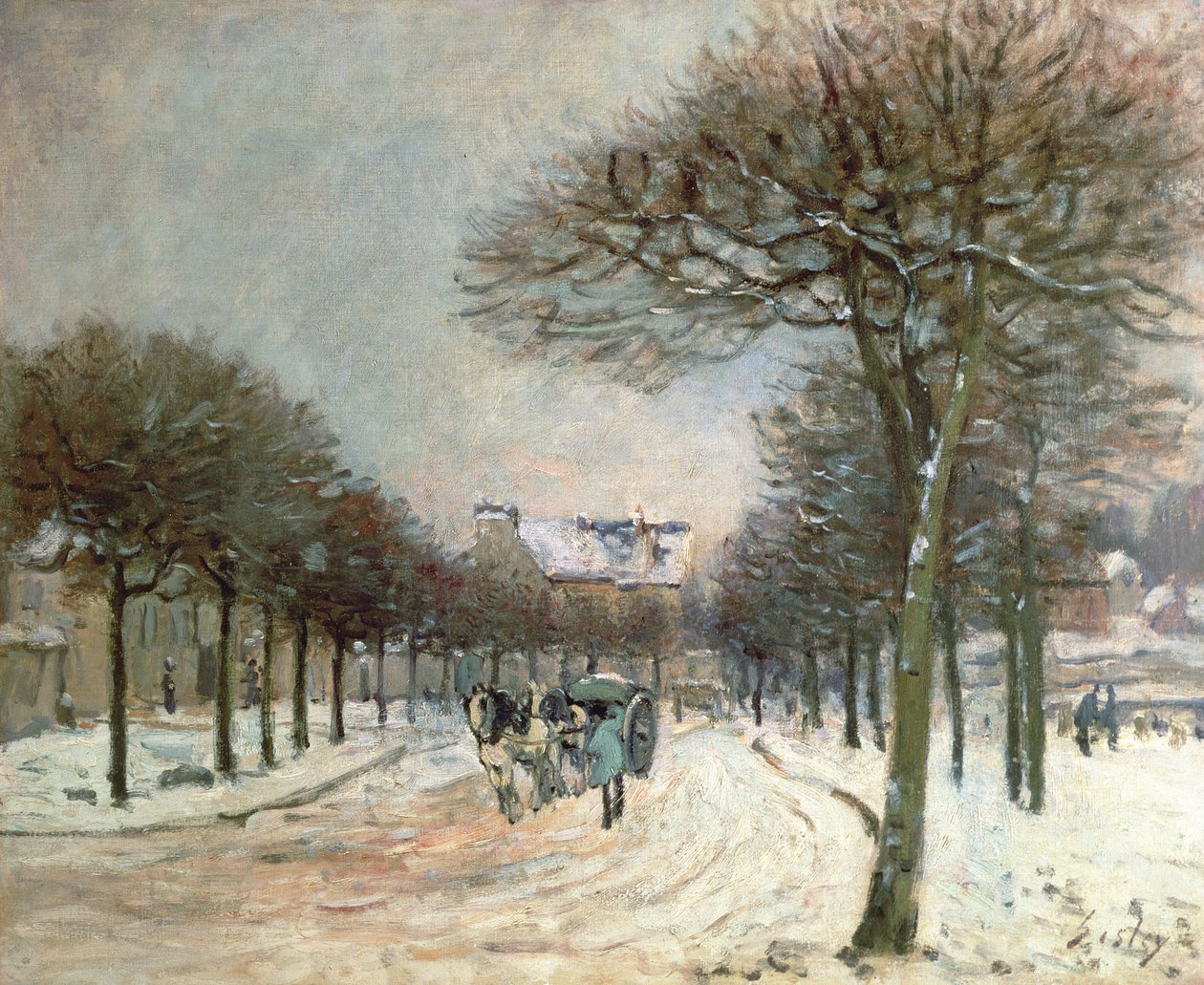 O caminho para Saint-Germain em Marly, 1874-5 de Alfred Sisley