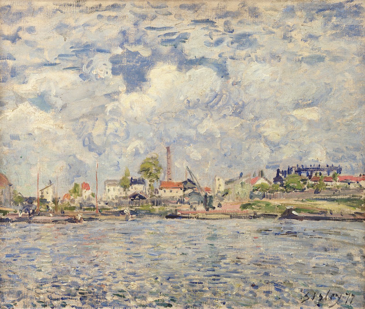 O Sena em Point du Jour, 1877 de Alfred Sisley