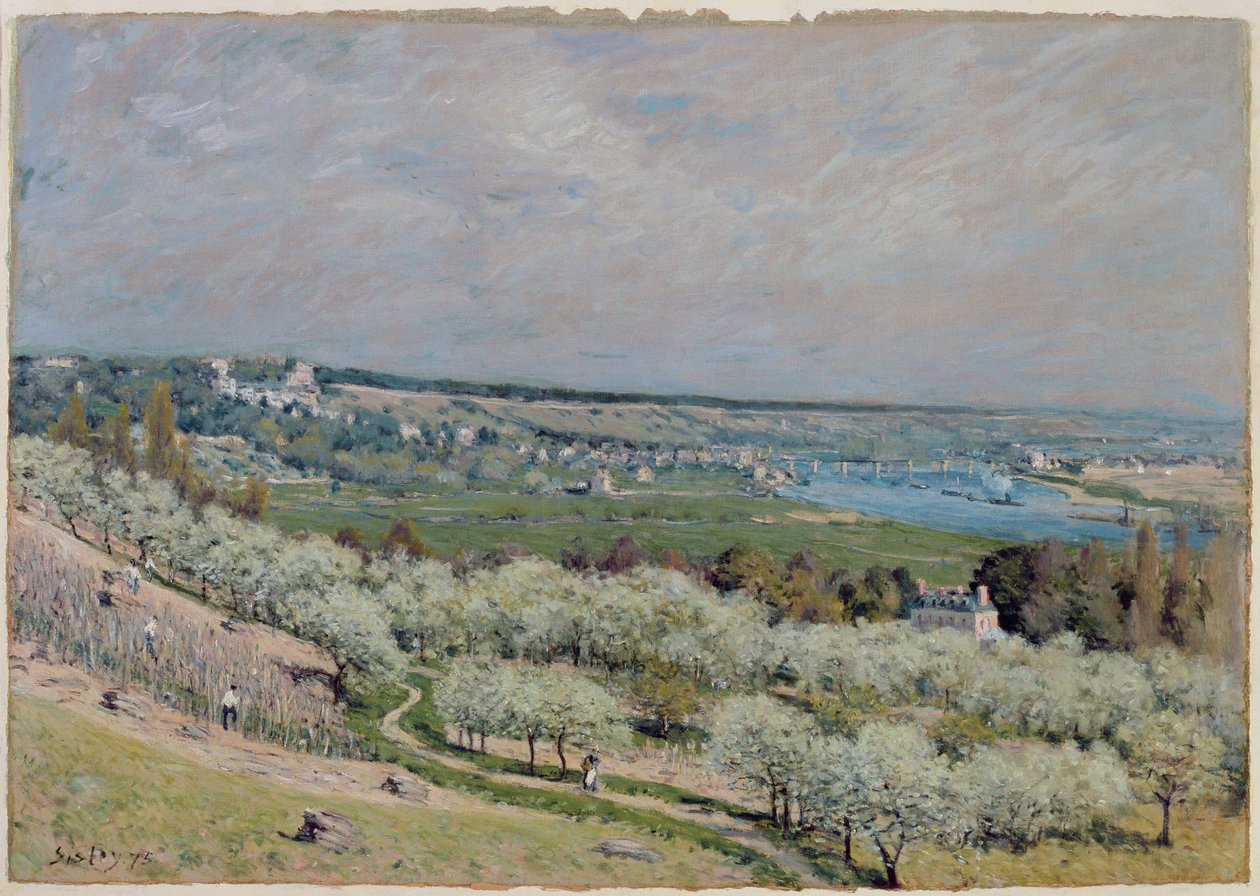 O terraço em Saint-Germain, primavera de 1875 de Alfred Sisley