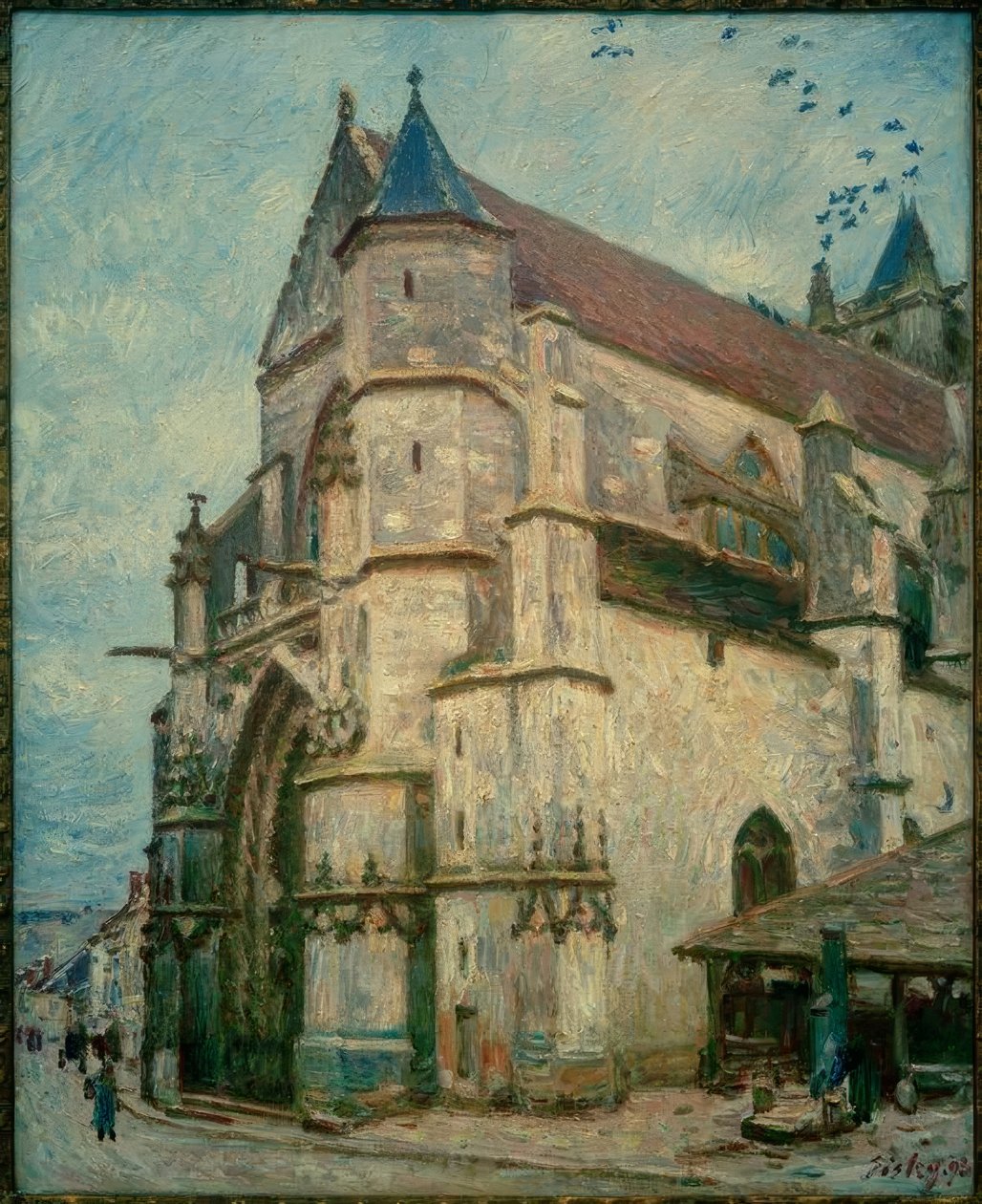 Uma igreja velha à tarde de Alfred Sisley