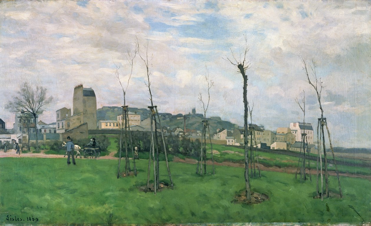 Vista, de, montmartre, de, a, cite, des, Fleurs, les, Batignolles, 1869 de Alfred Sisley