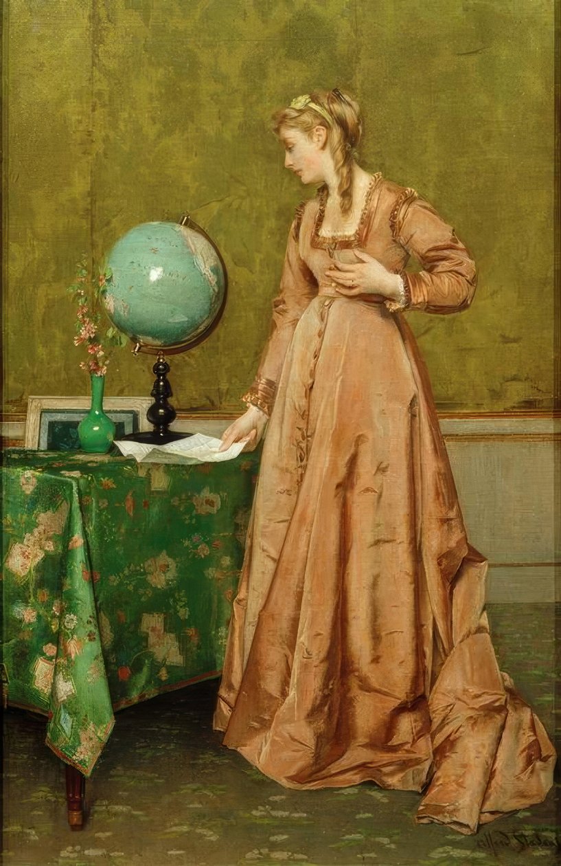 A.Stevens, o globo ou notícias remotamente de Alfred Emile Stevens