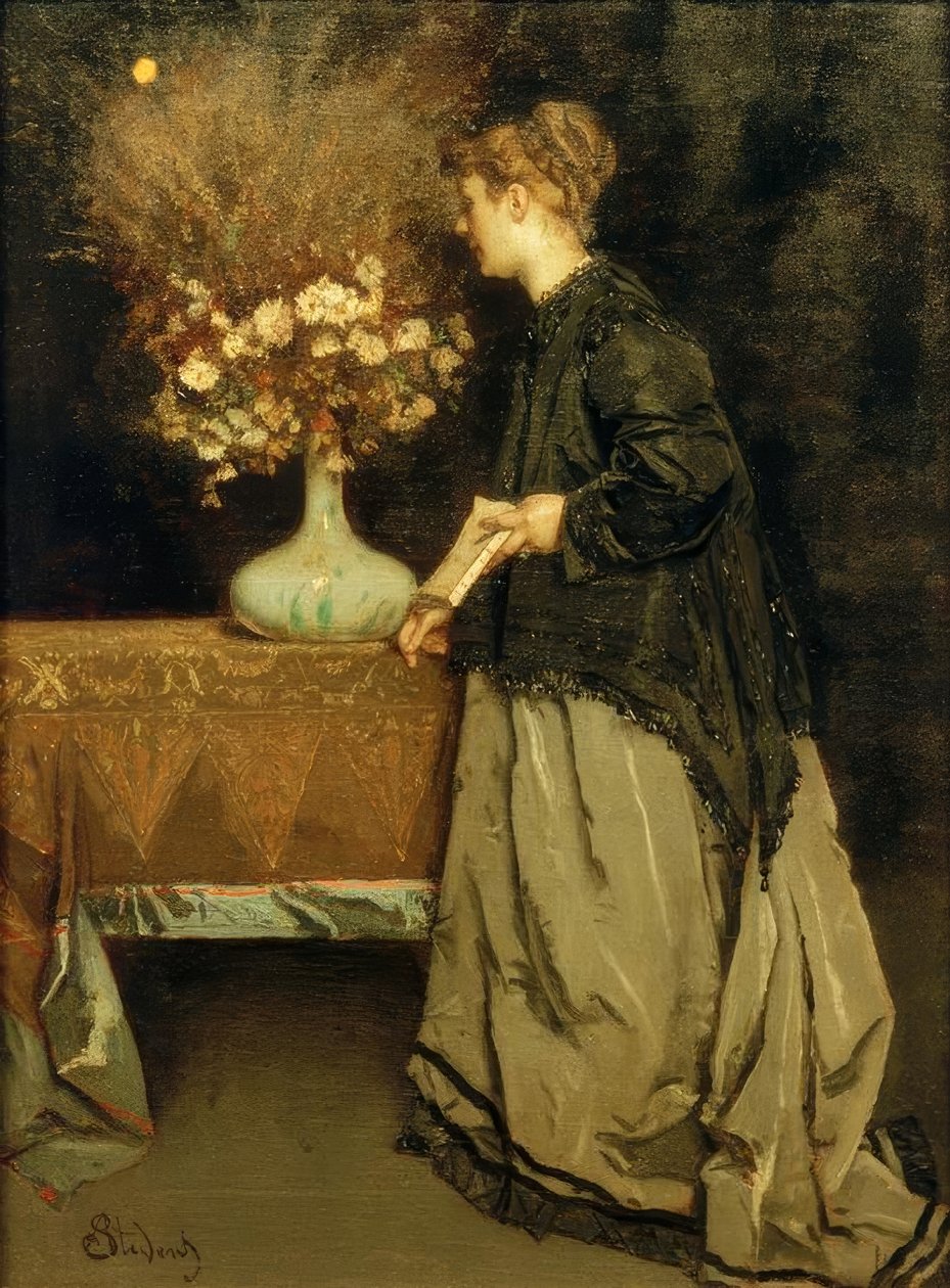 A. Estevens, flores de outono de Alfred Emile Stevens