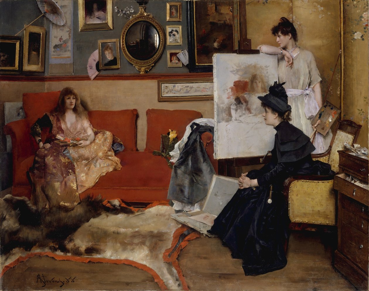 No estúdio de Alfred Emile Stevens