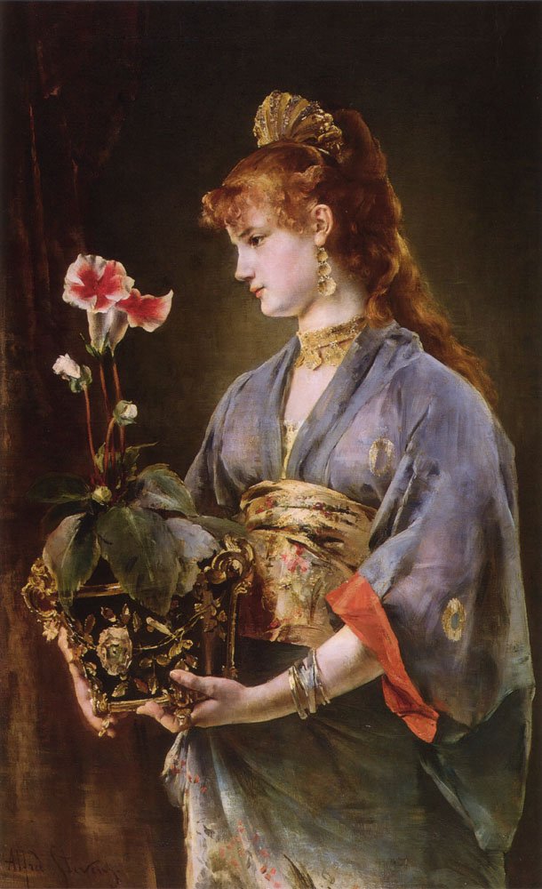 Retrato de uma mulher de Alfred Emile Stevens