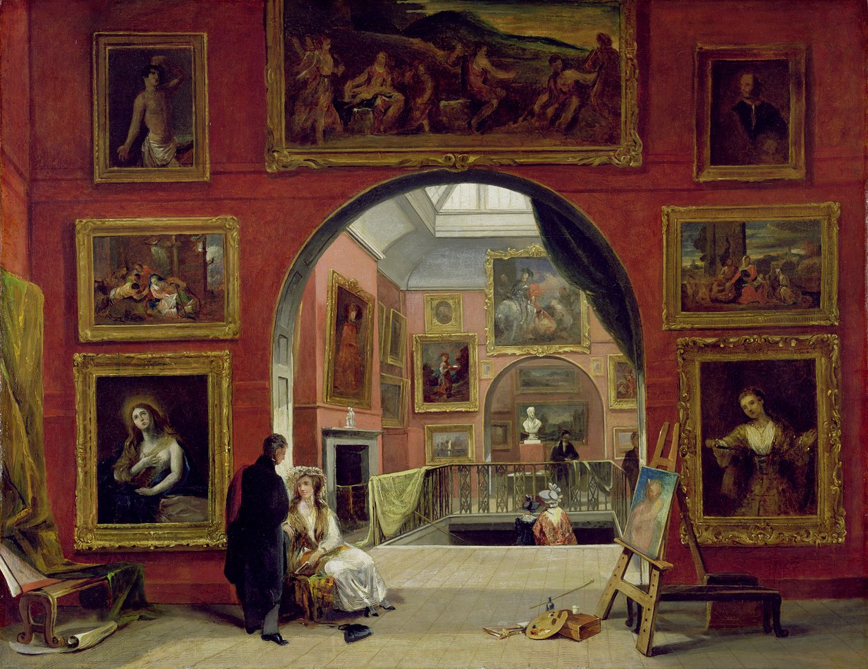 Interior da Real Instituição, durante a Exposição do Velho Mestre, Verão de 1832, 1833 de Alfred Woolmer