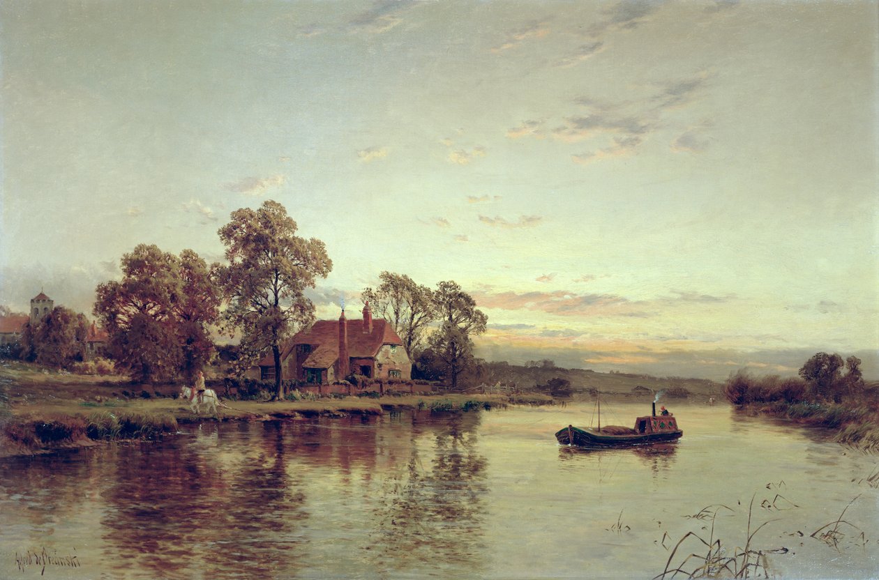 River Barge em Lewisham de Alfred de Breanski
