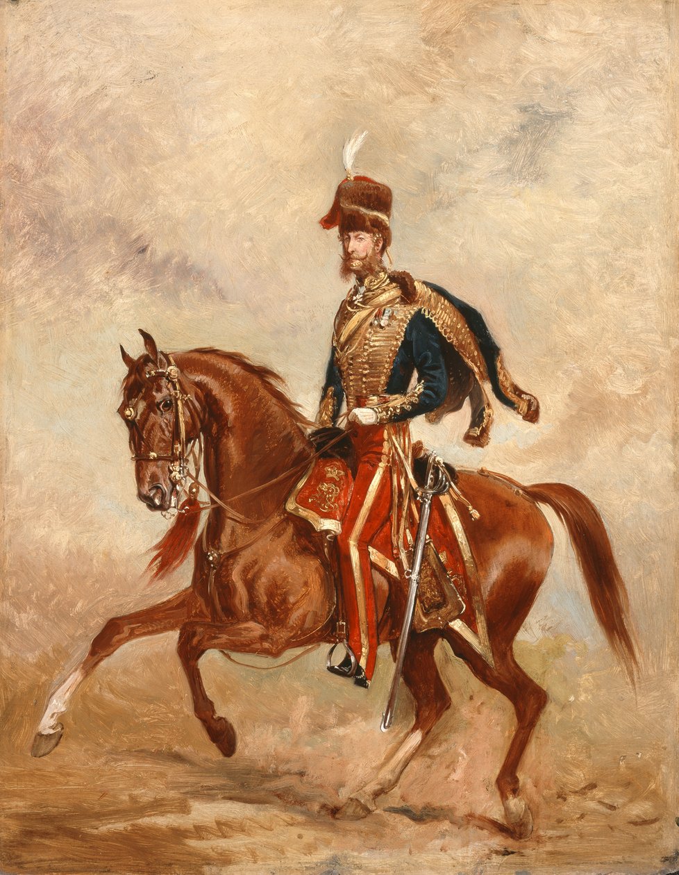 Tenente-Coronel James Thomas Brudenell (1797-1868) 7º Conde de Cardigan, c.1854 (óleo no moinho de madeira) de Alfred de Prades