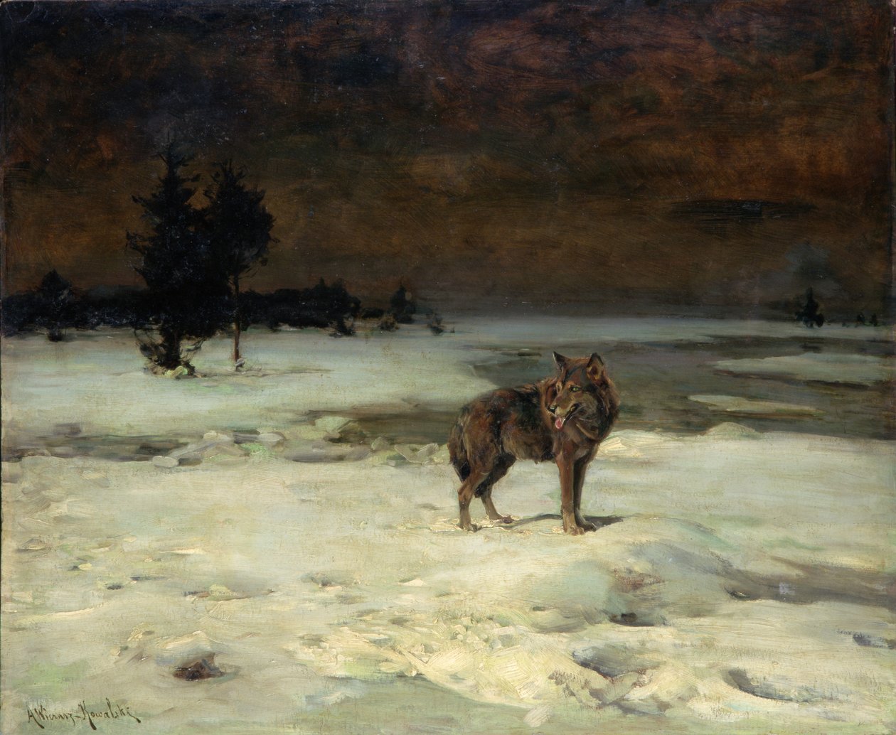 Livre e Sozinho, c.1900 de Alfred von Wierusz Kowalski