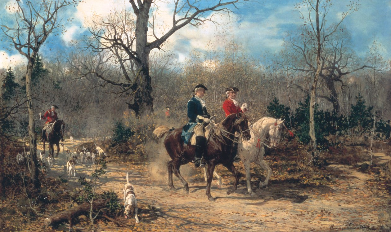 O passeio de outono, c.1875-80 de Alfred von Wierusz Kowalski