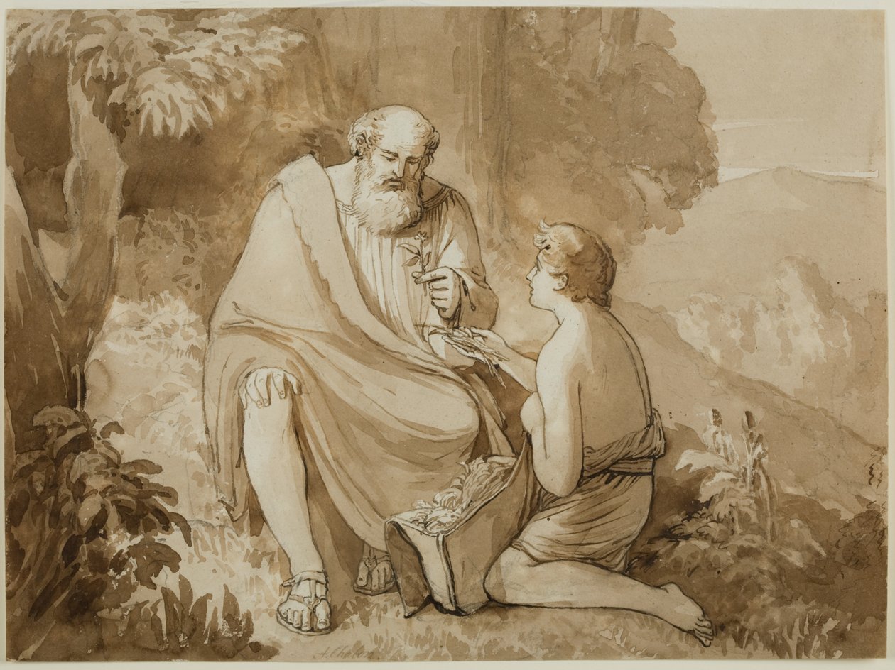 Ilustração para &39;Comus&39; (tinta no papel) de Alfred Edward Chalon