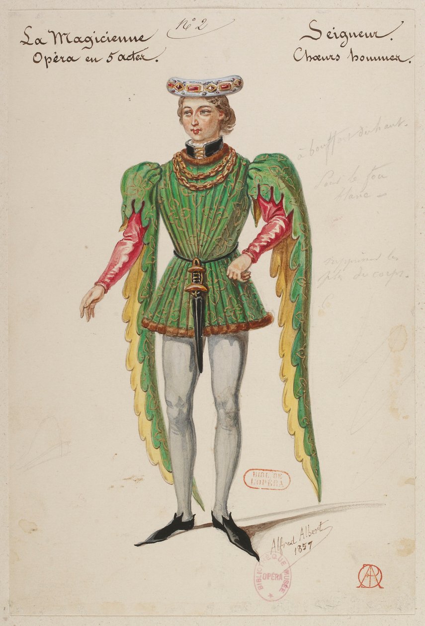 Halévy - La magicienne - modelos de figurinos de Alfred Albert - 02. Seigneur, coro masculino de Alfred Albert