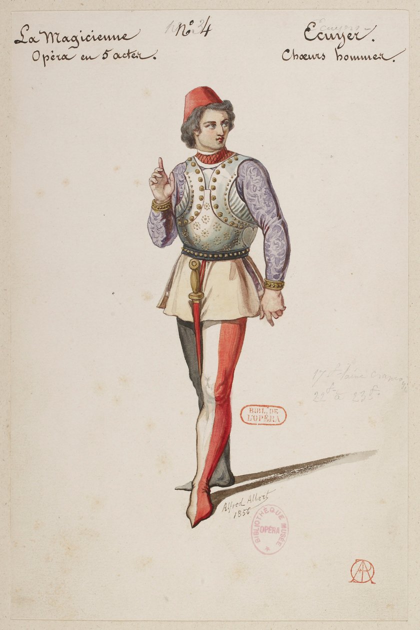 Halévy - La magicienne - modelos de figurinos de Alfred Albert - 04. Ecuyer, coro masculino de Alfred Albert