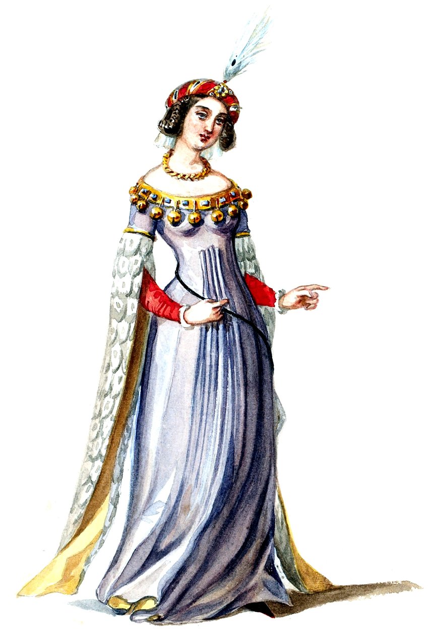 Halévy - La magicienne - modelos de figurino por Alfred Albert - 07. Dame de cour (retocada) de Alfred Albert