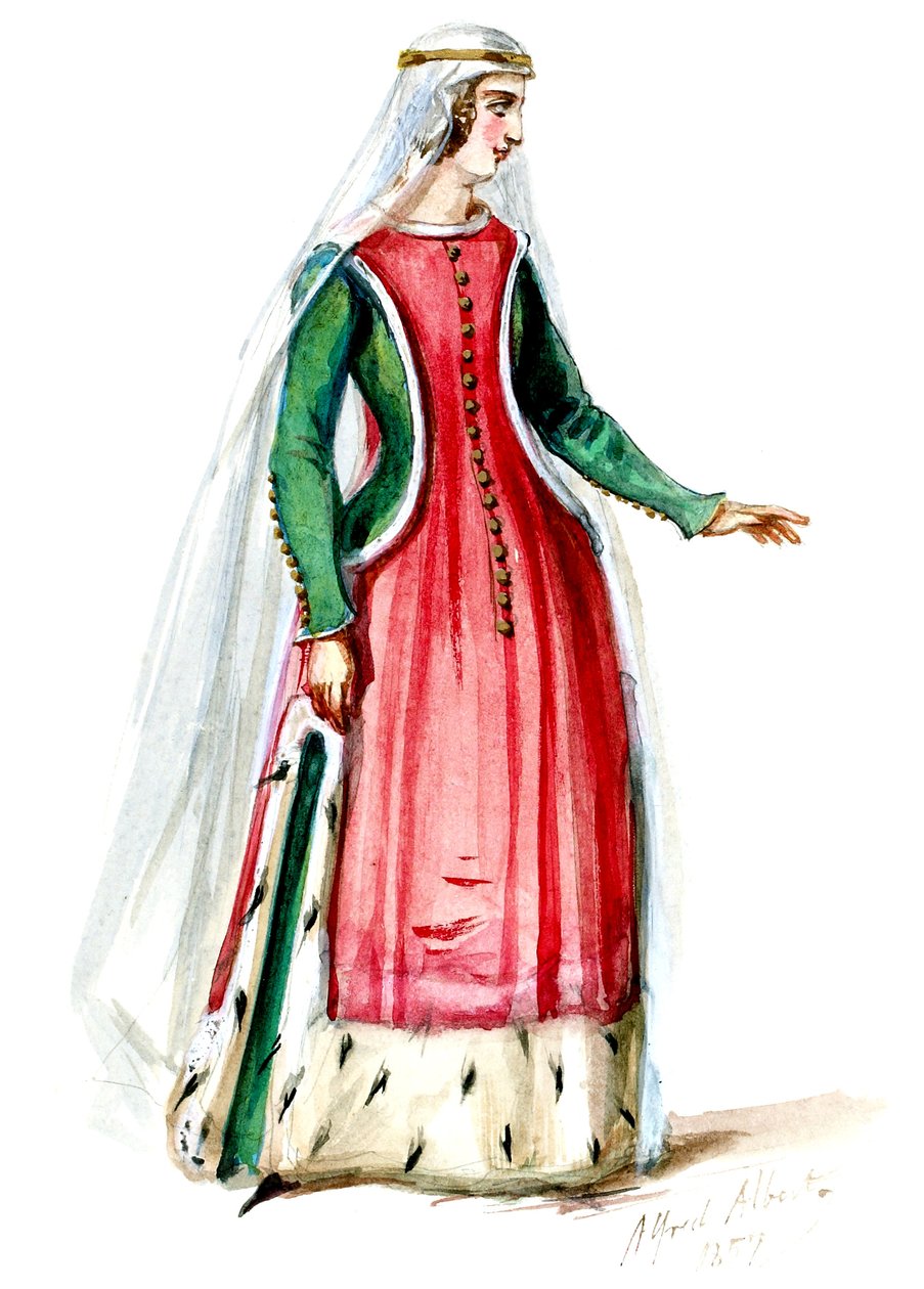 Halévy - La magicienne - modelos de figurinos por Alfred Albert - 08. Dama nobre (retocada) de Alfred Albert
