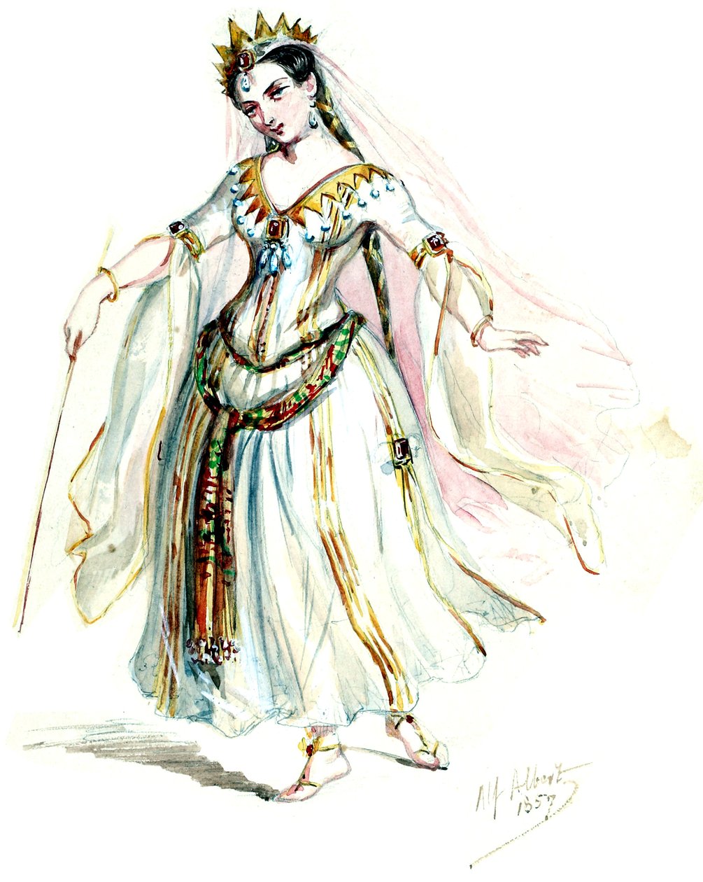Halévy - La magicienne - modelos de figurinos de Alfred Albert - 10. fadas, coro de senhoras (retocado) de Alfred Albert