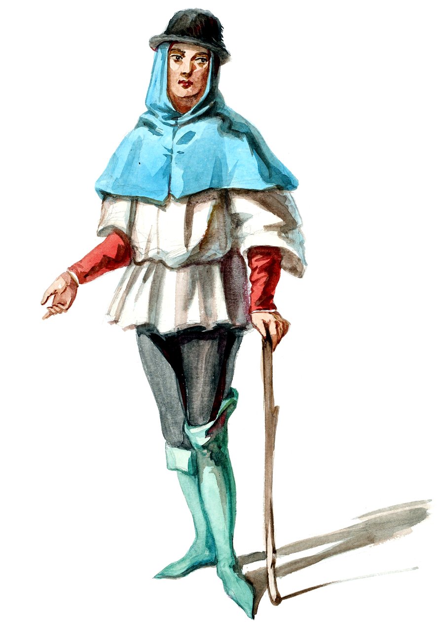 Halévy - La magicienne - modelos de figurinos por Alfred Albert - 15. Paysan (retocado) de Alfred Albert