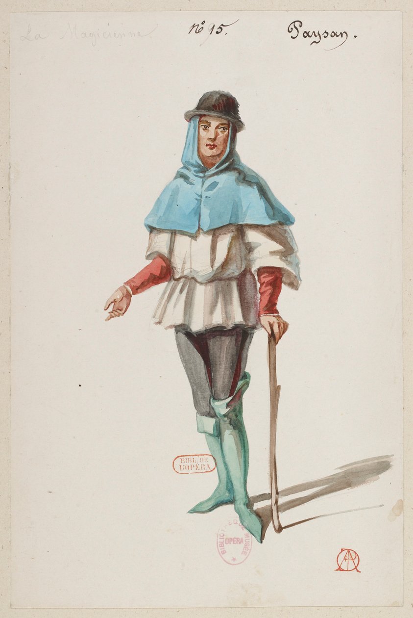 Halévy - La magicienne - modelos de figurinos de Alfred Albert - 15. Paysan de Alfred Albert