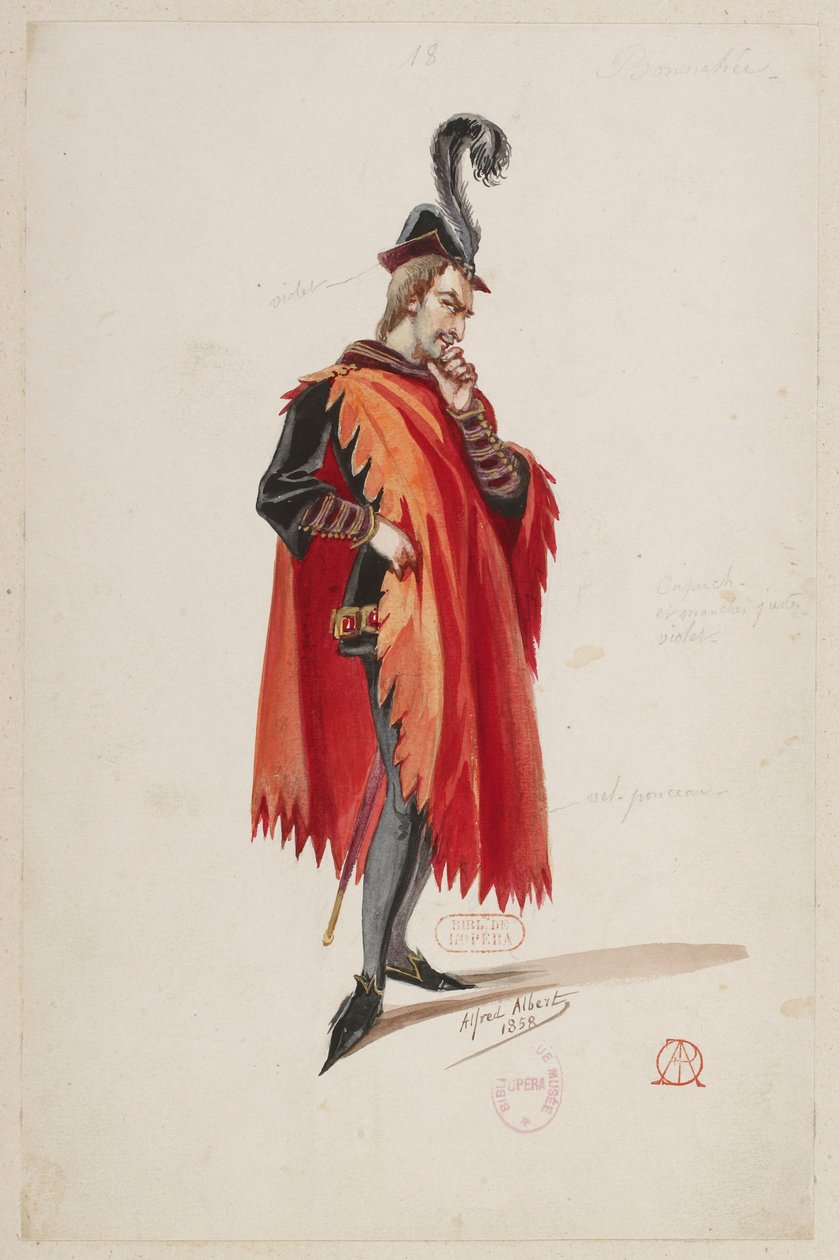 Halévy - La magicienne - modelos de figurinos de Alfred Albert - 18. (Stello de Nici), M. Bonnehée de Alfred Albert