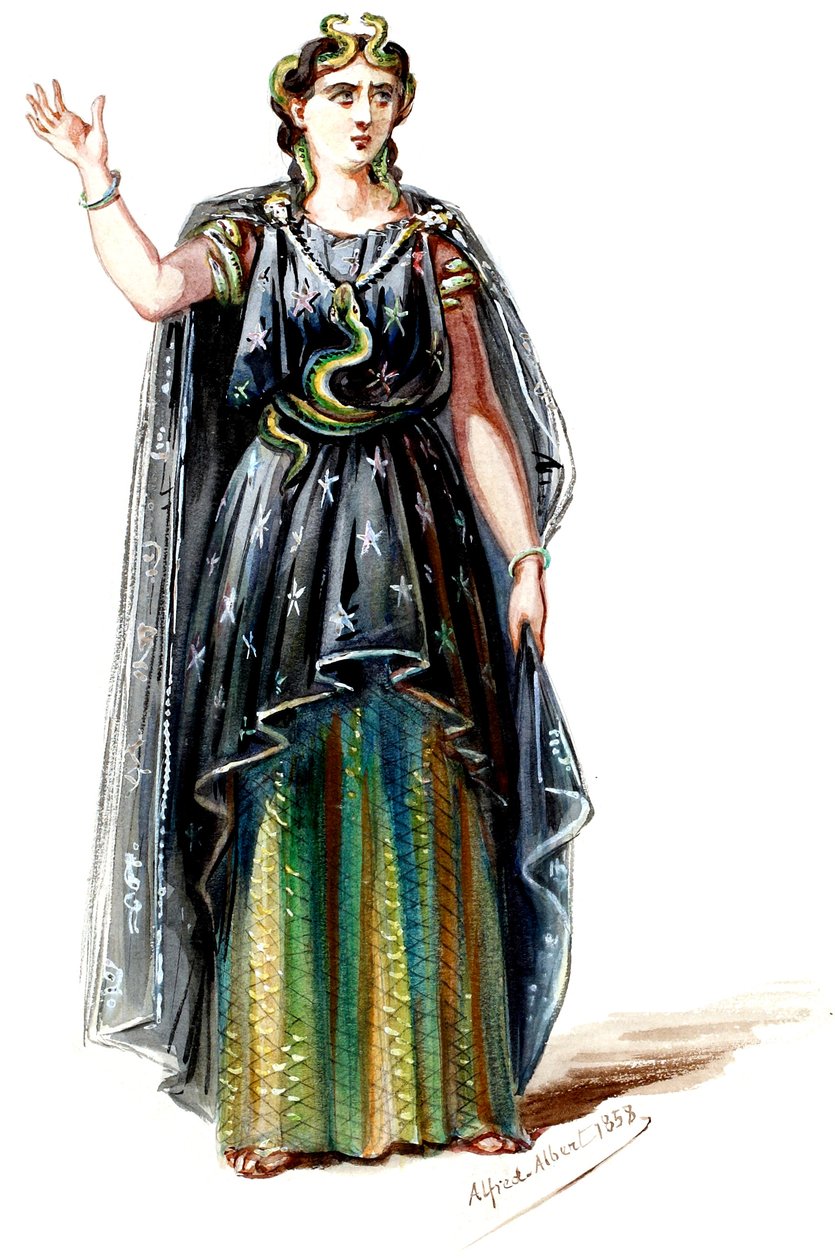 Halévy - O Mágico - modelos de figurinos por Alfred Albert - 20. Mélusine, 2º figurino (retocado) de Alfred Albert