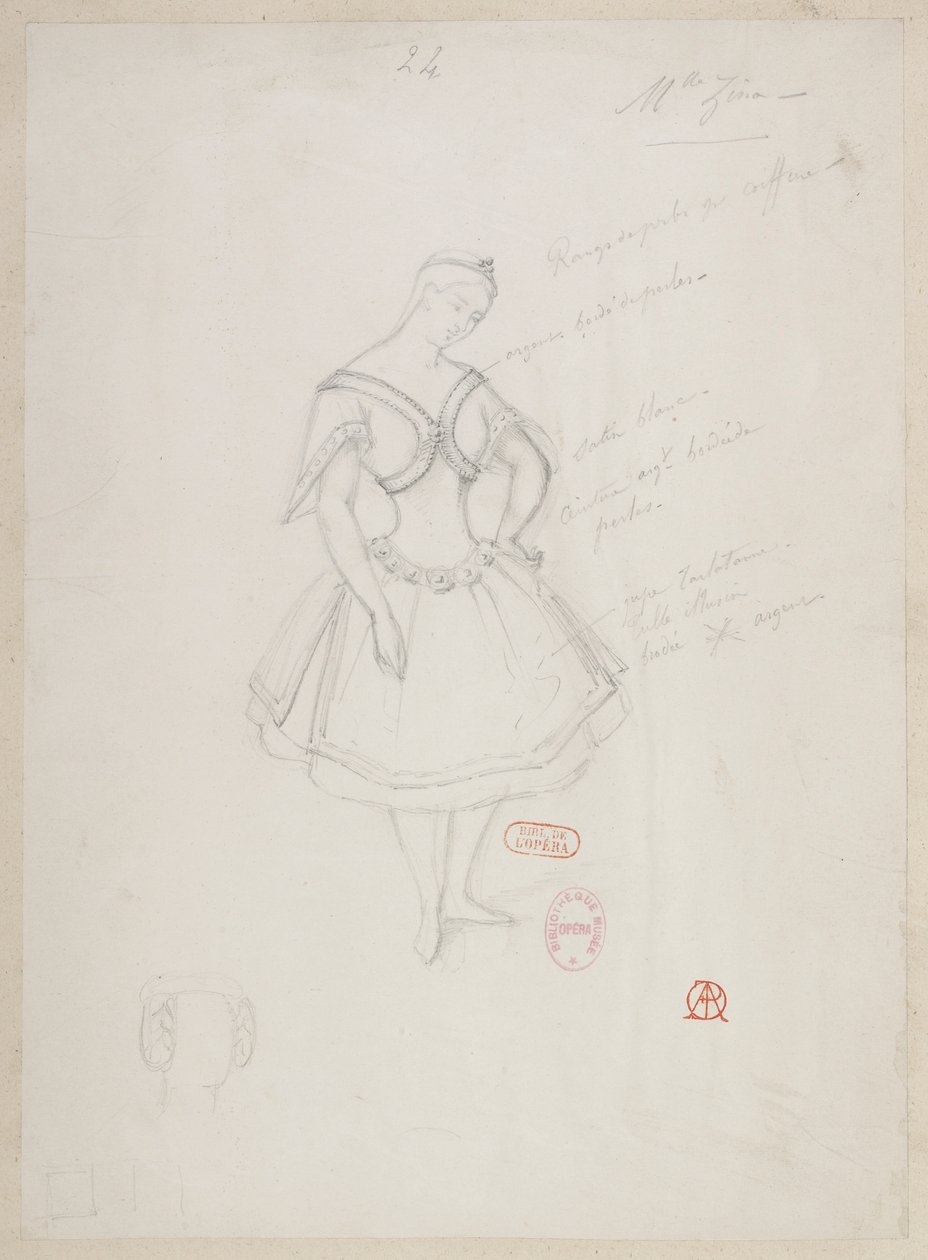 Halévy - La magicienne - modelos de figurinos de Alfred Albert - 24. Mlle Zina, (pas de deux) de Alfred Albert