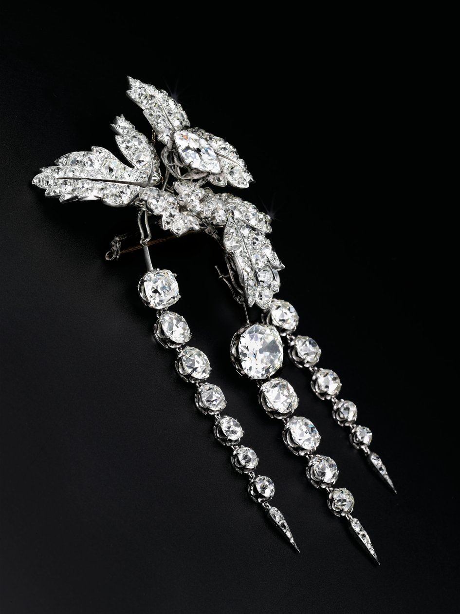 Broche &39;Folhas de Groselha&39;, c.1855 (diamantes, prata e ouro) de Alfred Bapst