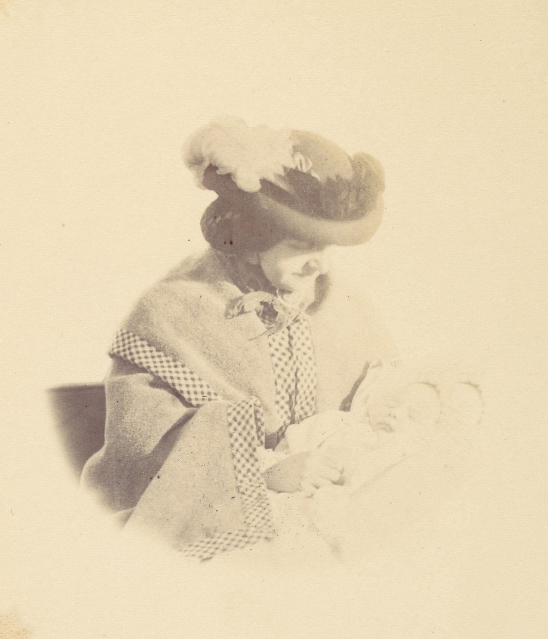 [Retrato com vinheta, mulher segurando um bebê], 1850-60s. de Alfred Capel Cure