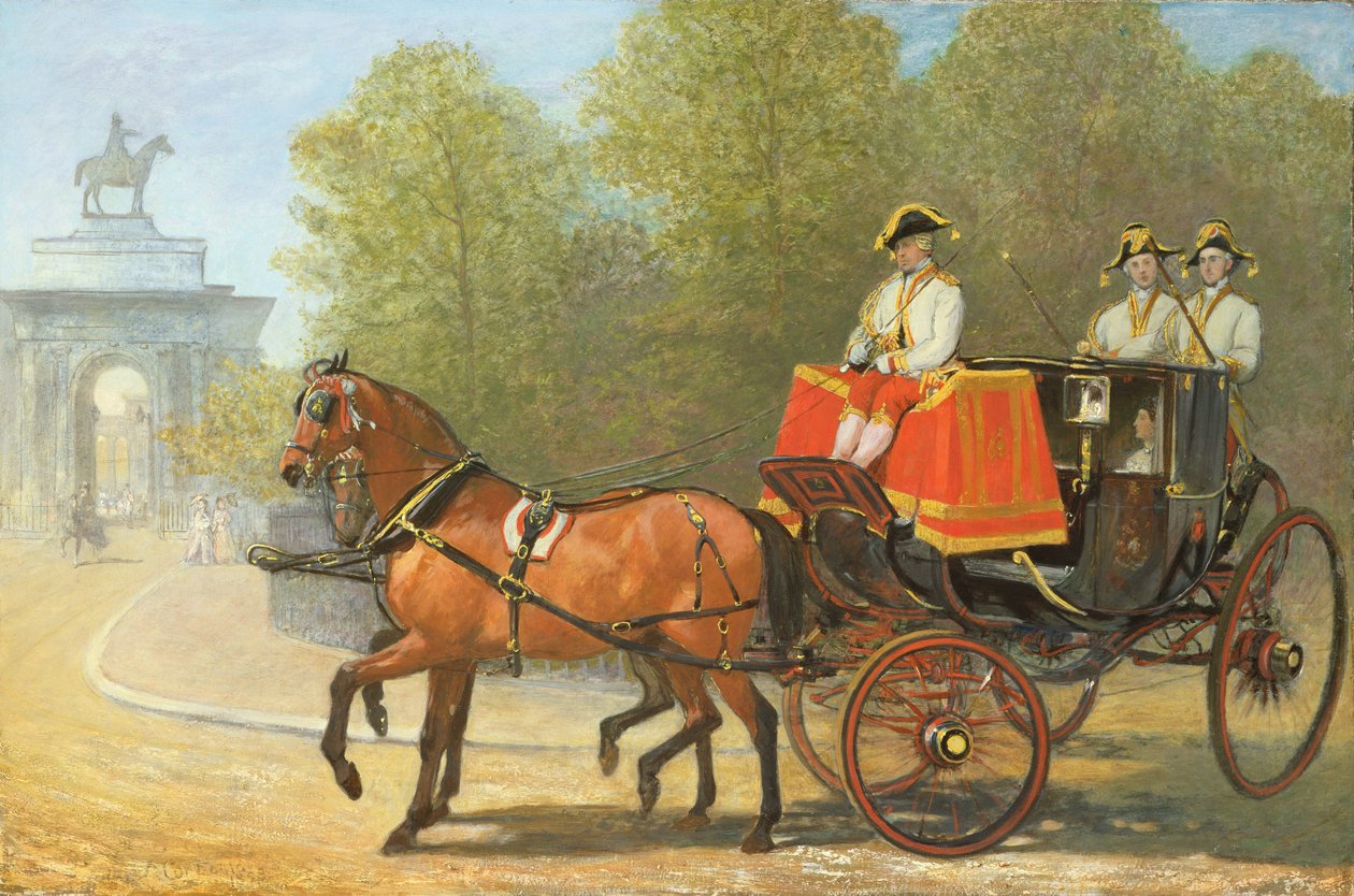 Retornando da sala de estar de sua majestade, Hyde Park Corner, 1853 de Alfred Chantrey Corbould