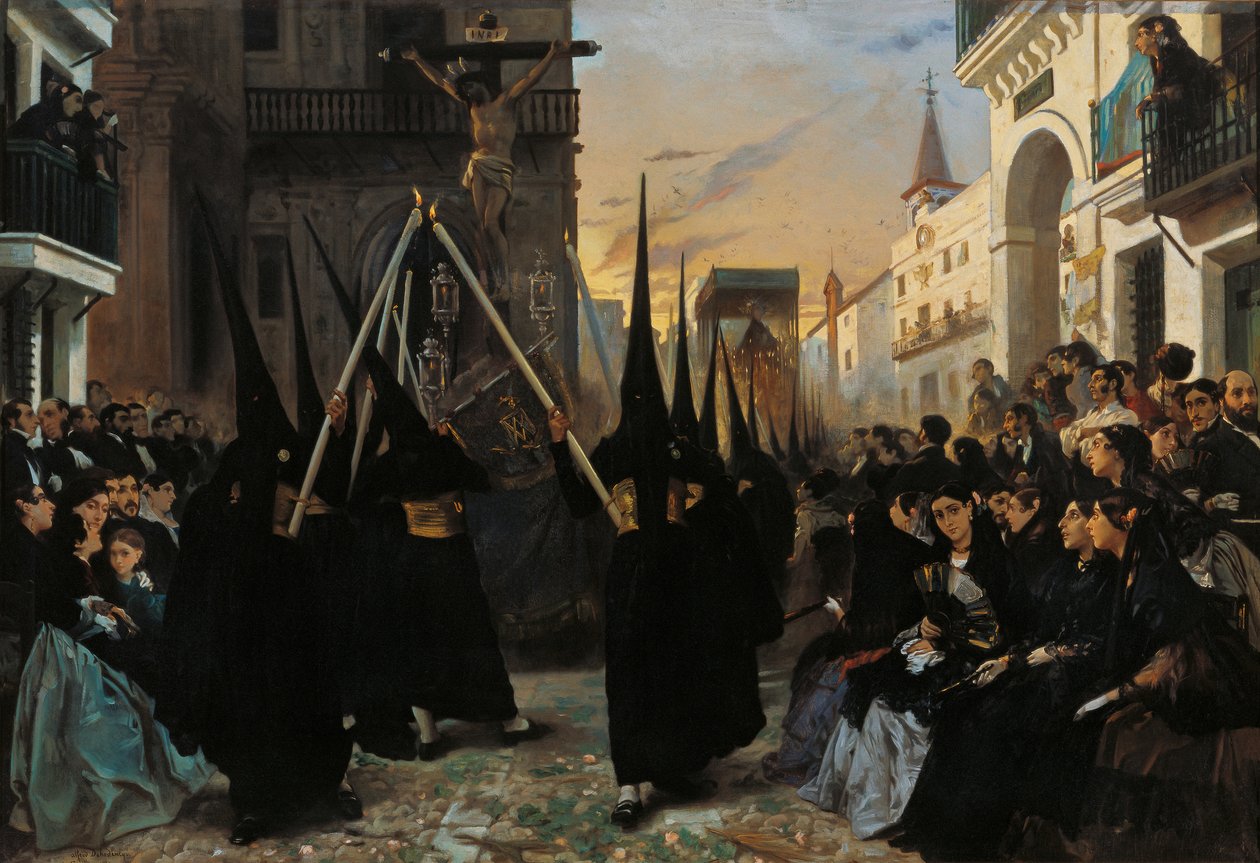 A procissão ao longo da Calle Génova de Alfred Dehodencq