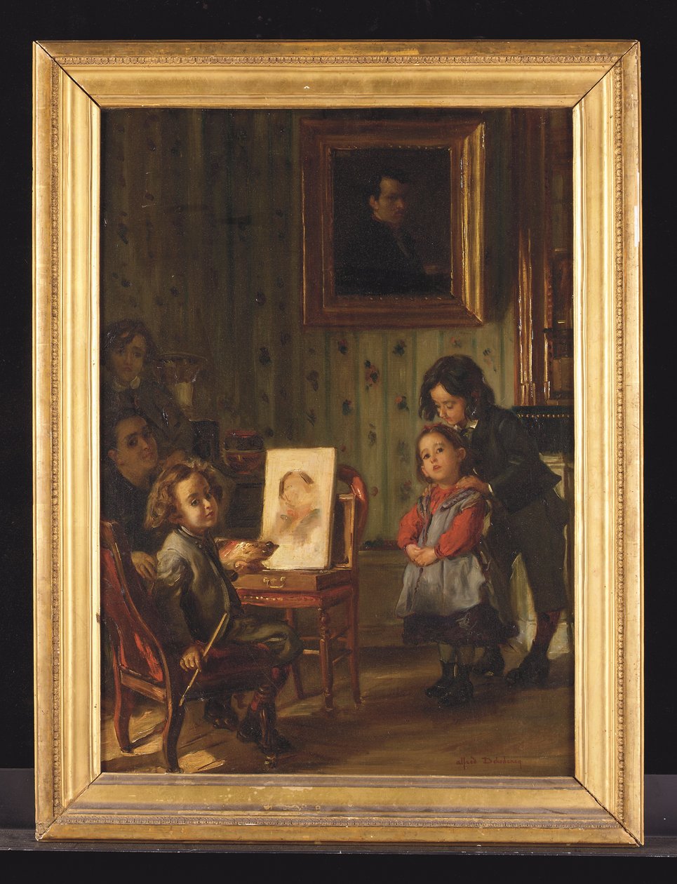 Interior, a família do artista (óleo sobre tela) de Alfred Dehodencq